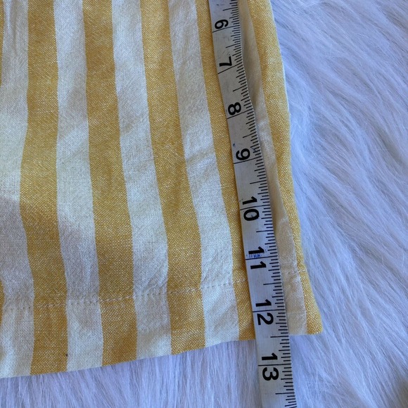 Old Navy Shorts Sz 8 Linen Blend Everyday Yellow Off White Striped Medium Womens - Picture 7 of 9